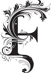 Fashioned Flourish Stylish Letter F Decor Vector Futuristic Charm Cutting edge Font F Vector