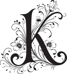 Kaleidoscopic Script Intricate Font K Vector Kaleidoscopic Fusion Blended Letter K Vector Art