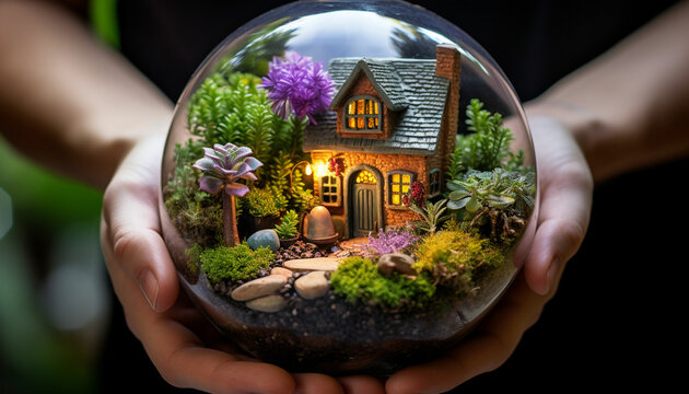 tree nature in glass boul