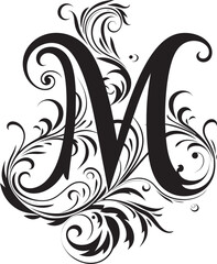 Magical Essence Enigmatic Letter M Vector Art Majestic Symphony Grandiose Font M Decor Vector