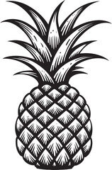 Obraz premium Chic Pineapple Silhouette Black Emblem Fruitful Elegance Pineapple Iconic Emblem