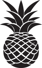 Obraz premium Fruitful Elegance Pineapple Iconic Emblem Stylish Tropical Touch Black Vector Icon