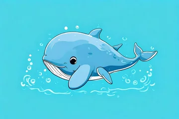 Selbstklebende Fototapete Wal cartoon shark