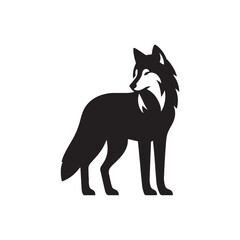 Black Vector Wolf Silhouette: Artful Representations of Animal Grace, Simple yet Captivating Shadows
