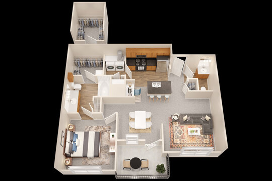 1bhk 2bhk 3bhk with parking  3D floor plan 3d modelling render concept .