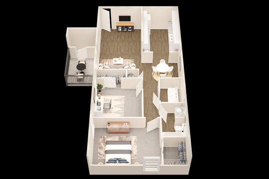 1bhk 2bhk 3bhk with parking  3D floor plan 3d modelling render concept .