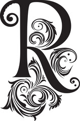 Fototapeta premium Radiant Elegance Bright Letter R Vector Reverie Symphony Serene Font R Vector Art