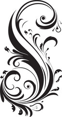 Fototapeta premium Symphonic Swirls Melodic Font S Vector Art Sapphire Aura Radiant Letter S Decor Vector