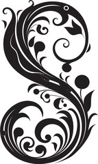 Serene Flourish Calming Font S Vector Art Stellar Elegance Cosmic Letter S Vector