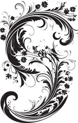 Seraphic Symphony Divine Letter S Vector Stylish Swirls Chic Font S Decor Vector