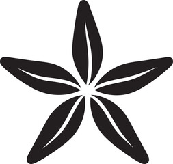 Seaside Splendor Starfish Iconic Emblem Aquatic Serenity Black Vector Icon