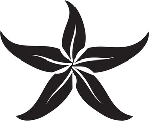 Seaside Splendor Starfish Iconic Glyph Aquatic Serenity Black Vector Emblem