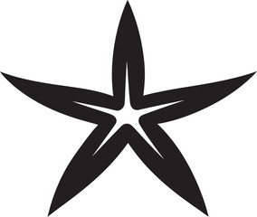 Oceanic Elegance Black Vector Starfish Marine Charm Starfish Logo Design