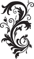 Elegant Union Dance Swirl Vector Emblem Intricate Matrimonial Whirl Black Swirl Design