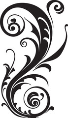 Chic Nuptial Whirl Black Swirl Logo Refined Celebration Abstract Swirl Emblem