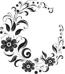 Ornate Wedding Dance Black Swirl Icon Whirlwind of Love Wedding Vector Emblem