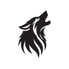 Animal Portraits in Silhouette: Detailed Close-Ups of Diverse Wildlife Faces - Black vector wolf face Silhouette

