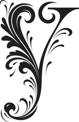 Yonder Script Adventure Font Y Decor Vector Yesteryear Elegance Vintage Letter Y Vector