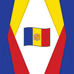 Andorra Flag Abstract Background Design Template. Andorra Independence Day Banner Social Media Post. Andorra Background