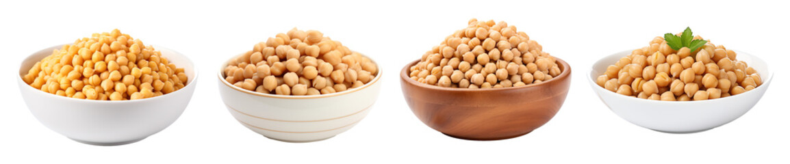 Boiled chickpeas. isolated transparent background