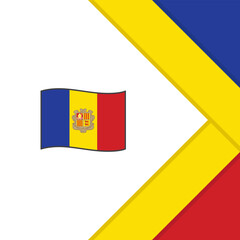 Andorra Flag Abstract Background Design Template. Andorra Independence Day Banner Social Media Post. Andorra Cartoon