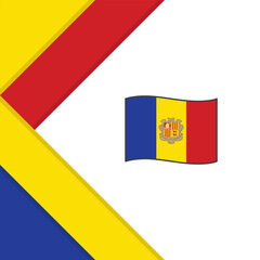 Andorra Flag Abstract Background Design Template. Andorra Independence Day Banner Social Media Post. Andorra Illustration