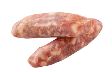 Raw Taiwanese sausage in garlic flavor isolated on white background.