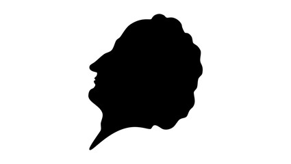 Charles Fourier, black isolated silhouette 