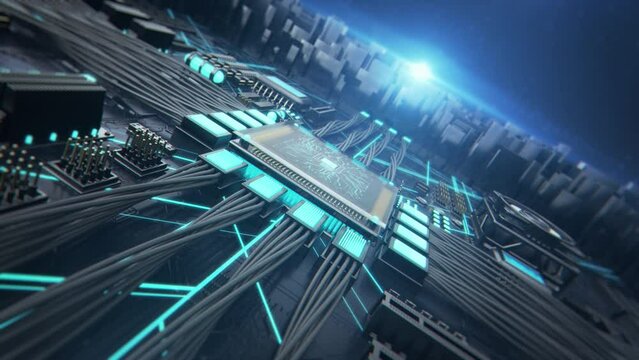Technology CPU Futuristic Background 9