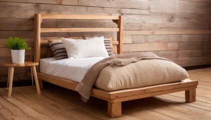 bed with pillows,ai generated 