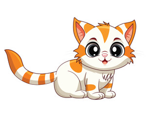 Redhead kitten sitting,Vector illustration.