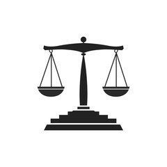 Libra icon. Justice icon. Isolated vector illustration.	
