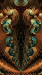 bright coloured geometric art-deco style flowing glowing designs