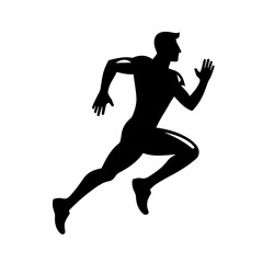 Fototapeta na wymiar Black and white logotype of a runner
