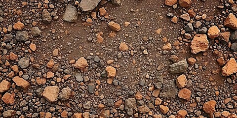 Desert tracks. Textured essence of dry and arid landscape. Ground in sand and small stones of...