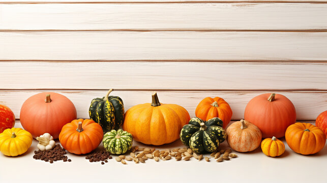 pumpkins and gourds HD 8K wallpaper Stock Photographic Image