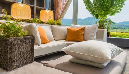 Pillow with sofa ,ai generated 