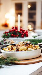 Obraz na płótnie Canvas Winter holiday meal for dinner celebration menu, main course festive dish for Christmas, family event, New Year and holidays, English country food recipe