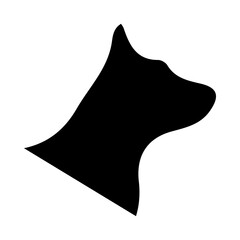 Dog head silhouette illustration on isolated background