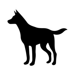 Dog silhouette illustration on isolated background