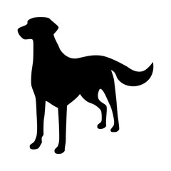 Dog silhouette illustration on isolated background