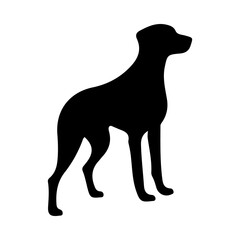 Dog silhouette illustration on isolated background