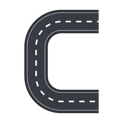 Flat illustration of road on isolation background