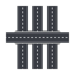 Flat illustration of road on isolation background