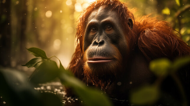 portrait of a orangutang