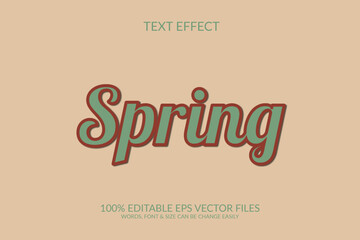 Fototapeta premium Spring fully editable vector eps text effect template.