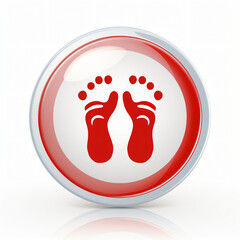 Icon of baby foot isolated on white background