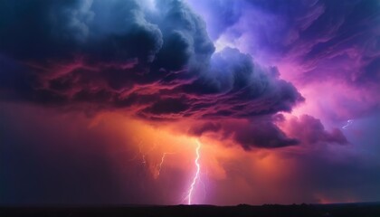 Obraz premium 稲妻の風景