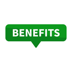Benefits In Green Rectangle Shape For Promotion Business Marketing Social Media Information
