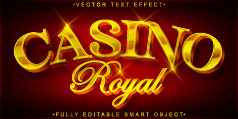 Luxury Shiny Golden Casino Royal Vector Fully Editable Smart Object Text Effect